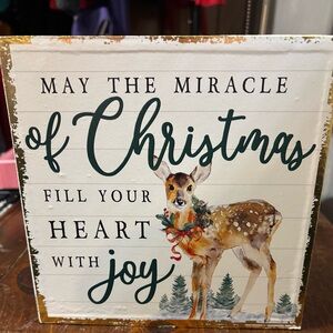 Christmas Miracle Decorative Sign with Deer
